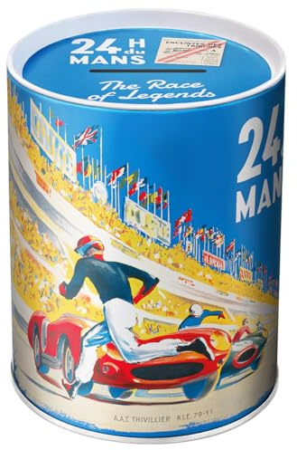Nostalgic-Art Retro Spardose, 1 l, 24h Le Mans – Racing Poster Blue – Geschenk-Idee für Motor-Fans, Original Lizenzprodukt (OLP), Sparschwein aus Metall, Vintage Blech-Sparbüchse | Original Lizenzprodukt (OLP), Sparschwein aus Metall, Vintage Blech-Sparbüchse, Geschenk-Idee für Motor-Fans