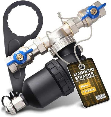 Instalguru Filtro Separatore Fanghi Magnetico 1 Pollice DN25 Riscaldamento Impianto Termico Trattamento Acqua Calda Magnete Neodimio Anticalcare Abitazioni Condomini Sistemi