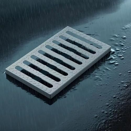 QSPNVFB Rejilla De Drenaje De Canal Plástico, Cubierta De Drenaje De Rejilla Patio Exterior, Rectangular Sumidero De Piso Filtro De Drenaje Para Cocina(W 20cm (8))