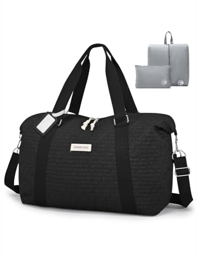 BAGZY Sac à Langer Bebe Grande Capacité Sac a Langer Poupon pour Papa Maman Imperméable Léger Matelassé Multifonction Changement de Bébé Sacs Maternité pour Travel Hôpital Weekend Noir