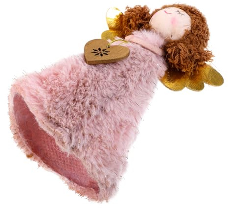 Homoyoyo Weihnachtsengel Christbaumspitze Baumspitzen-Dekoration Weihnachtsbaumschmuck Mädchen-Engel mit Herz in Rosa Kleine Treetop-Figur für Festliche Weihnachtsdeko