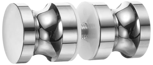 QUARKZMAN Maniglie Per Porte In Vetro, Pomelli Per Porte Doccia Scorrevoli Tonde Maniglie Estrazione Con Hardware Ricambio Per Porte Doccia In Vetro Spessore 6-18mm (Argento Lucidato)
