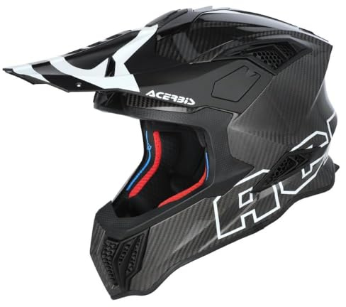Acerbis Airstrike-C (CE) 22.06 Cross-Helm, Carbon, Schwarz/Weiß, Größe M (57-58 cm)
