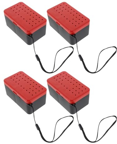 ANDRESLAD Scatola Porta Esche Doppio Strato per Vermi da Pesca Contenitore Isolante Termico con Ventilazione Organizer Portatile per Attrezzatura da Pesca per Escursioni 4 Pezzi