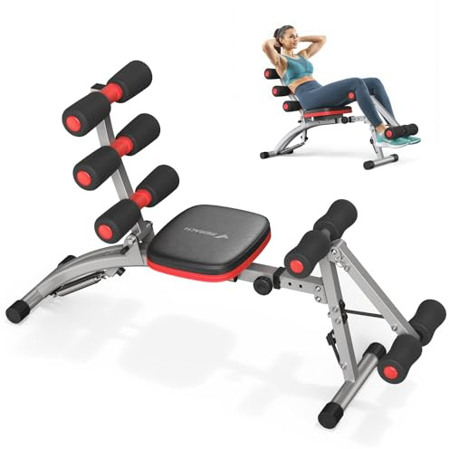 MERACH Ab Machine, Adjustable Ab Workout Bench for Home Gym, Multi-Functional Sit Up Exercise Equipment with 300 LBS Weight Capacity, Exercise Chair for Full Body Workout