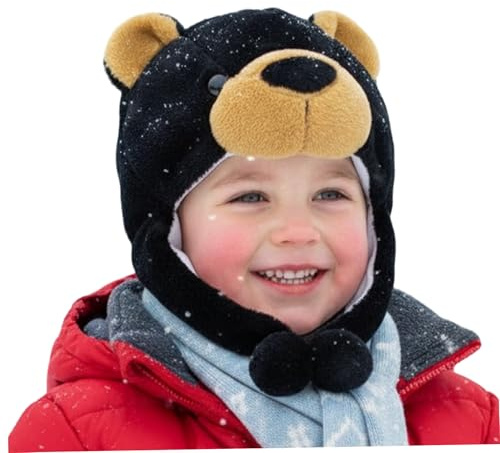 Latemeia björnhatt, unisex plysch öronklaff björnar vinterhatt, mysig fleece, varm vinter djurmössa för barn, tonåringar, vuxna, dekoration av hogar