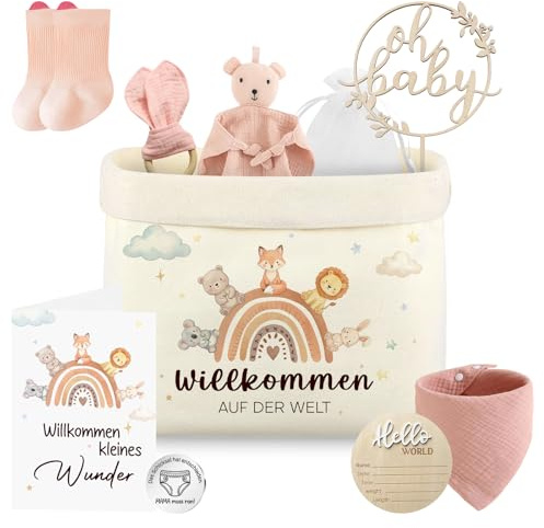 Baby Geschenk,10 Stück Windeltasche Junge Mädchen | Geschenkkarte Holz Meilensteinkarten für Papa Mama, Baby Geschenk Junge für Babytaufe Babyparty Neugeborenen