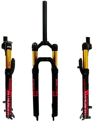 LHHL Fourche À Suspension pour Vélo 27 29 VTT Ressort L'air Pivot Droit 1-1/8 Voyage 100mm Frein Disque Verrouillage Manuel 9mm QR(Rot,29in)