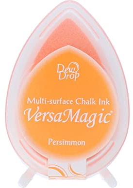 Tsukineko Twin Marker Embossing Filzstifte 2 mm Orange, Persimmon - Embossing Fineliner Malstifte - Twinmarker auf Wasserbasis - Brush Pen für Stempeln, Kalligraphie und Mischtechnik