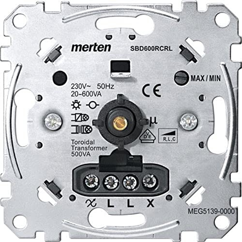 Schneider Electric Merten Universal-Drehdimmer-Einsatz, MEG5139-0000 | Dimmschalter, Unterputz, 20-600 W/VA, Phasenabschnitt, IP20