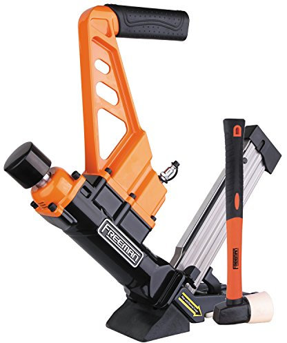 Freeman PDX50C Lightweight Pneumatic 3-in-1 15.5-Gauge and 16-Gauge 2 Flooring Nailer and Stapler Ergonomic and Lightweight Nail Gun for Tongue and Groove Hardwood Flooring