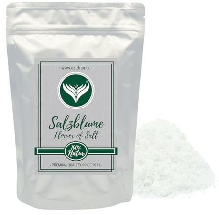 Azafran Flor de Sal (Meersalz) grob aus Portugal, Fleur de sel, Salzblume Flocken unraffiniert 500g