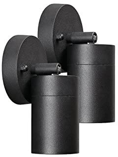 2er-Set Aluminium Wandspot MODENA schwarz, GU10, Höhe 15 cm, IP44; Konstsmide 7598-750