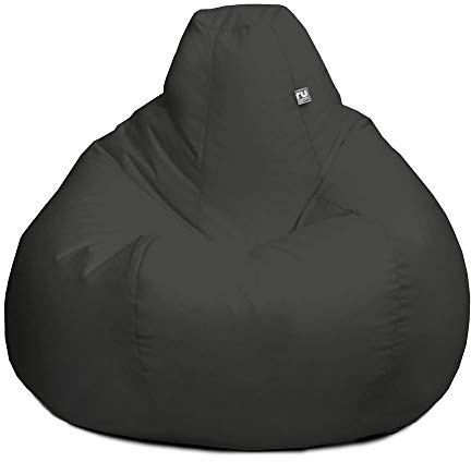rucomfy Classic Adult Outdoor Beanbag Chair - Water Resistant - Grey