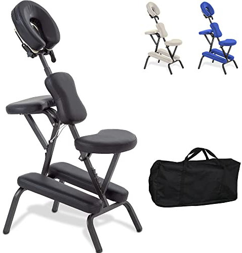 BELTOM® Banco Silla Masaje Tatuajes Portátil Estética Plegable Ergonomica Fisioterapia - Negro