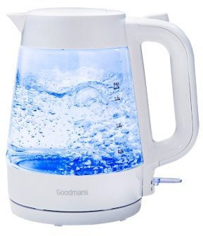 Goodmans 360° Swivel Base Glass Kettle - White