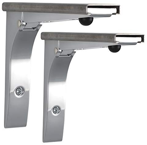 RecPro Folding Shelf Brackets Commercial Grade for Concession Stands & Food Trucks Drop Down Fold-able Shelving Bracket (2) | Made in USA