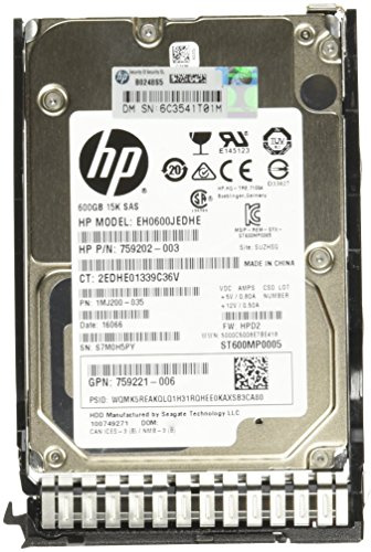 HP Disco Duro Interno Office Hot-Swap 600 Cache de 2.5 Pulgadas o Unidades OEM 759212-B21 (reacondicionado Certificado)