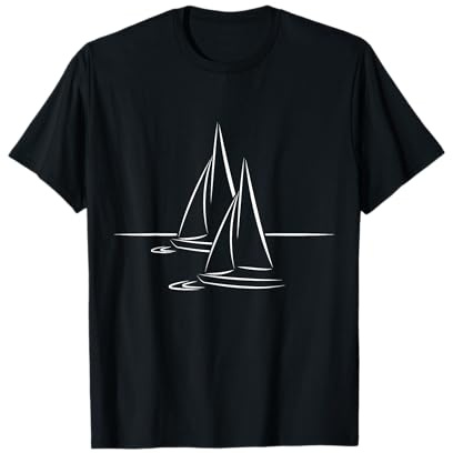 Segelboot auf Wasser T-shirt I Segler Boot Geschenkidee T-Shirt