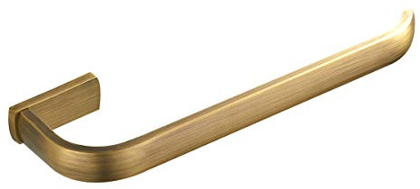 Flybath Handtuchhalter Wand Bad Küche Messing Gebürstet Antik 29 cm | Rostschutz, Robust, Vintage Gold Badezimmer Handtuchstange Wandmontage, Klein Offener Handtuchring Zum Bohren Retro Bronze