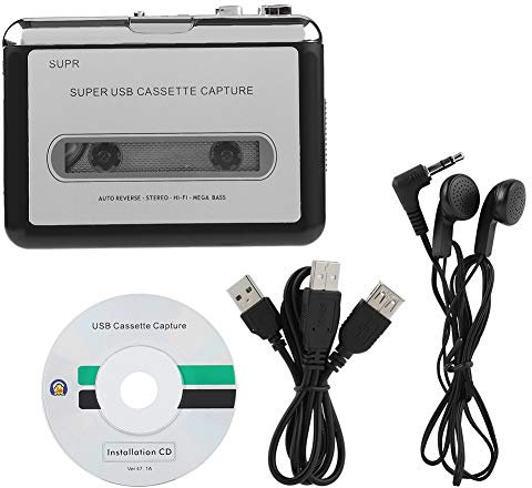 Zerone Lettore di Cassette, USB Portable Tape to PC Registratore di Cassette Registratore di CD MP3 Acquisisci Lettore Musicale Digitale per Laptop e PC
