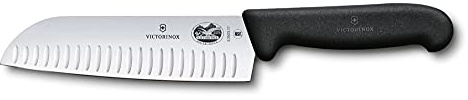 Victorinox Fibrox 7 In. Santoku Knife, Granton Blade, Black