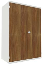 Flügeltürenschrank, 2 Dekor-Einlegeböden, abschließbar, 800x425x1152, Nussbaum/Weiß