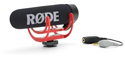 RØDE VideoMic GO Lightweight on-Camera Shotgun Microphone + SC4 TRS to TRRS Adaptor (3.5mm - Smartphone, Laptop Compatible) for Filmmaking, Content Creation and Location Recording