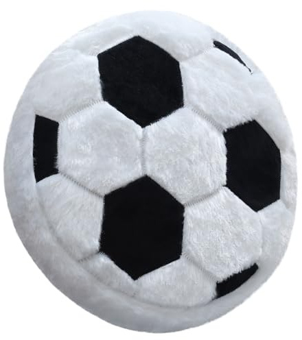 CHORONMO Soccer Pillow - Fluffy Plush Throw Pillow, Soft Stuffed Round Cushion, Decorative Sports Toy Gift for Kids, Boys, Girls, Child, Baby Room Decor