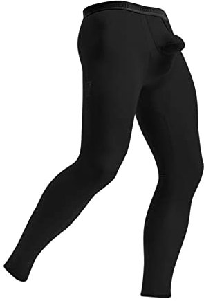 WENZHOU Herren Kompressions-Hose Herren Radlerhose Lange Fahrradhose Kompression Radhose Leggings Radsport Hose für Männer Elastische Atmungsaktive Bulge Pouch Unterhosen Long Pants