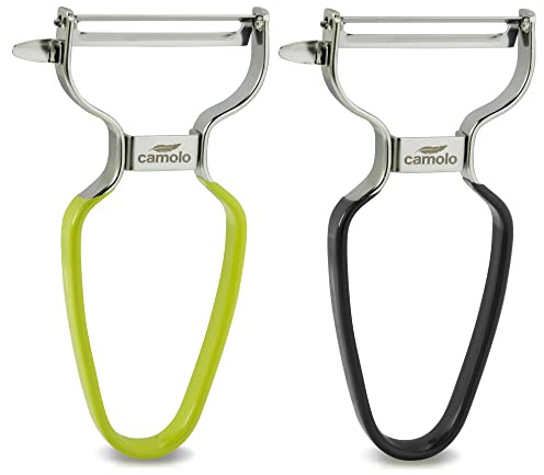 Sparschäler Gemüseschäler Universalschäler Edelstahl Ultrascharf Pendelklinge (Set Grün & Schwarz)