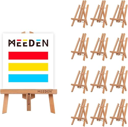 MEEDEN Table Easel for Painting: 12 Pack 30 CM Beech Wood Display Easel,Canvas Holder - Tabletop Easel Stand for Drawing, Weddings, Kids Arts & Crafts