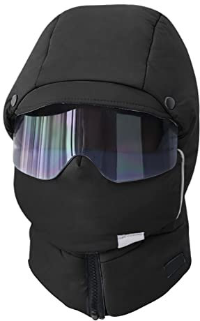 YJZQ Wintermütze 3 in 1 Sturmhaube Doppelte Dick Fliegermütze Winddichte Pilotenmütze Sturmmaske Schalmütze Schlupfmütze Motorradmaske Fahrrad Radfahren Halsschutz Damen und Herren