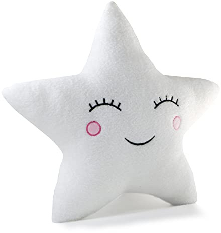 Aodafei Kuschelkissen Sternform, Kawaii Stern Kissen Deko Kissen Weiche Flauschig Dekokissen für Schlafzimmer Wohnzimmer Couch,Weiß,50 cm