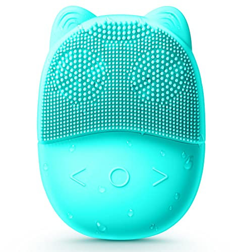 Electric Face Scrubber, Silicone Facial Cleansing Brush for Deep Cleanning, Exfoliating, Waterproof, Rechargeble|Vibrating|Massager (Blue)