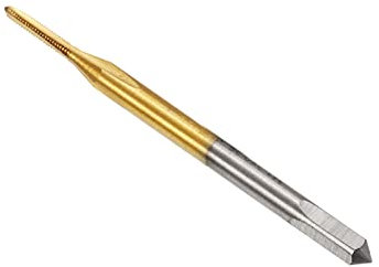 CoCud 1Stk Gewindefräser Metrisch M1.2 x 0.25 Gewinde Titan Beschichtung Machine 3 Gerade Flöten Schraube Einfädeln Werkzeug - (Anwendung: für Abhören Bohrung Machine)