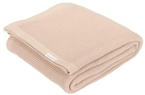 Little Dutch Decke Strickdecke Kinderdecke Strick Kinder (110x140 cm) Newborn Naturals beige - Pure