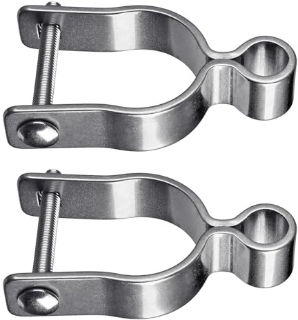 Insaga 304 Edelstahl-Torscharniere für 4,8 cm Kettenglied-Zaunpfosten, robuste weibliche Scharniere mit 1,6 cm Stift, Mutter/Bolzen im Lieferumfang enthalten, passend für Scheunen, Bauernhof
