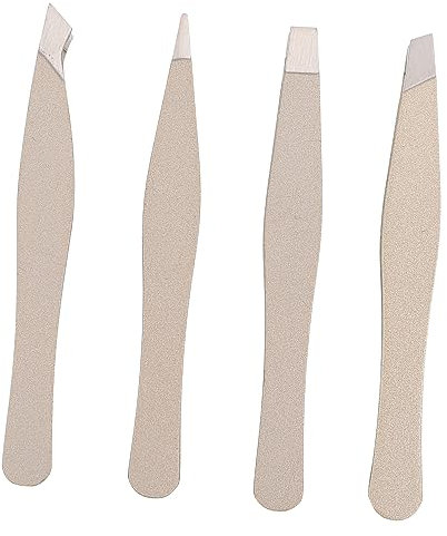 MAGICLULU 4 Stück Mini-augenbrauenclip Professionelle Pinzette Augenbrauenpinzette Für Frauen Schönheit Augenbraue Pinzetten Für Männer Perlen Fräulein Kosmetik Einstellen Rostfreier Stahl