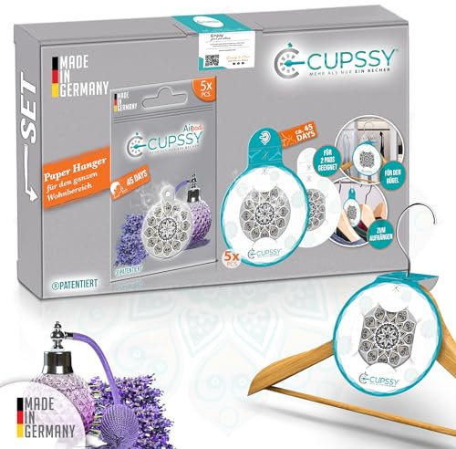 Cupssy Schrankduft Lavendel Klassik AirPad - Duftsäckchen Ersatz im Kleiderschrank, Wäscheduft Schrank, Parfüm Duft für Schubladen & Schrank (5X AirPad Lavendel)