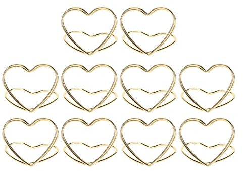ANKROYU 50 Stück Tischkartenhalter, herzförmig, niedlich, farbecht, Tischkarten-Clip-Halter, Hochzeits-Tischkartenhalter für Hochzeit, Party, Geburtstag