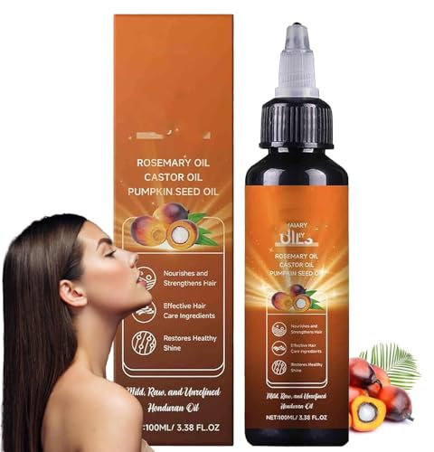 MYSXSWHL Olio per Capelli Liquido 4 in 1 da 100 ml, Olio per Capelli Biologico, Olio per Capelli Naturale al 100% contenente rosmarino, Olio di Semi di Zucca Che favorisce la Crescita dei Capelli