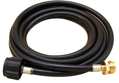 Kisangel Propangastank-schlauchadapter mit Hochdruck-Schlauch aus Gummi Geräte mit Messinganschlüssen Gas Schwarz