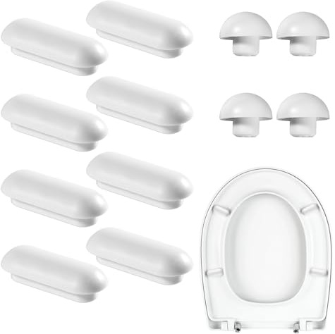 Lot de 12 tampons pour abattant de WC - Bouchons de support pour siège de toilette - Tampons de rechange - Entretoises pour lunette de WC - Pour la maison, le bureau, l'hôtel