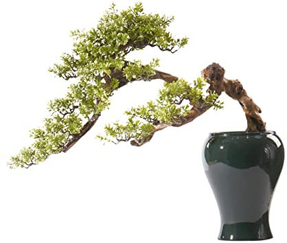 Simulationsbaum, künstlicher Bonsai-Baum, Innendekoration, Simulation, Willkommens-Kiefer-Bonsai-Baum, 27,5 Zoll, groß, künstlich, grün, in Topf, Keramikvase, Kunstbaum, künstlicher Bonsai-Baum
