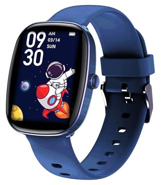 Tynggko Orologio Smartwatch Bambini, Orologio Fitness Tracker Smart Watch con 100 Modalità Sport, 2 Giochi Puzzle, Cardiofrequenzimetro, Sveglia, Regalo Smartwatch per Bambino 6+ Anni Regalo (Blu)