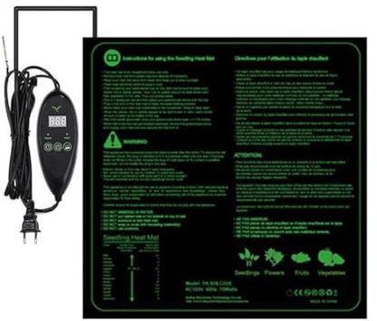 Hethlif Tappetino Riscaldante per Piante Animali Domestici Tappetino Caldo Incubatrice Termostato un 6 Velocità Tappetino per Impermeabile per Nutrimento Temporizzato (A) Spina UE