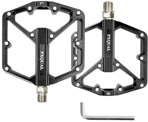 Road/Mountain Bike Pedals, 9/16 MTB Pedals, Non-Slip Aluminum Alloy Bicycle Pedal, Sealed Bearing Wide Platform Pedal for Road Mountain BMX MTB Bike