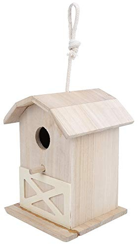 Ausla Casa de Pájaros de Madera de Forma única, Mini Casa de Pájaros Que Proporciona Refugio Seguro para Aves, Jaula de Nido de Aves Al Aire Libre de Artesanía Premium, Decoración del Patio del