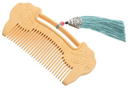 Veemoon Wooden Comb Handmade Carved Design for Hair Care Beard Grooming Fine Teeth for Hair Wash and Scalp Massage